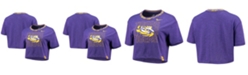 Nike Women's Purple LSU Tigers Slub Ringer Performance Cropped T-shirt
